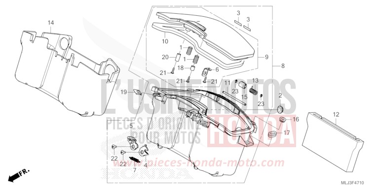 CENTER POCKET for Gold Wing MAT IRIDIUM GRAY METALLIC (NHC64) from 2023